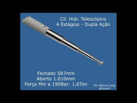 Cilindro Hidráulico Telescópico de 4 Estágios (190Bar)