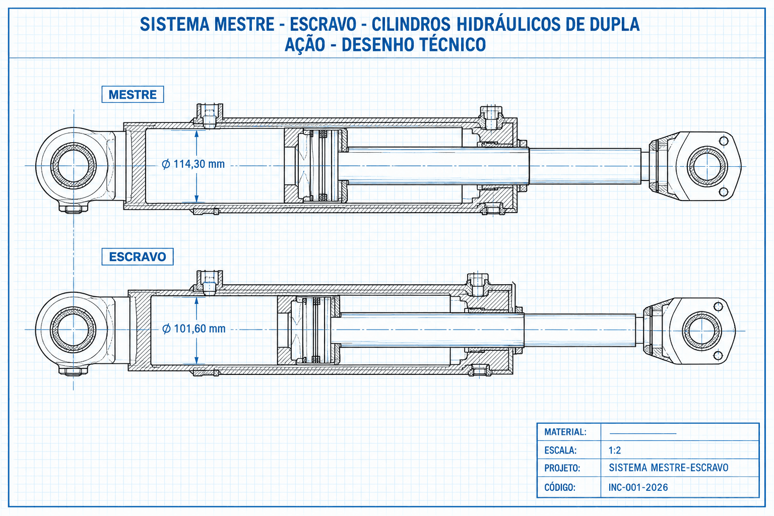 Cilindro Mestre-Escravo: Como Funciona o Sincronismo Hidráulico Sem Sensores?